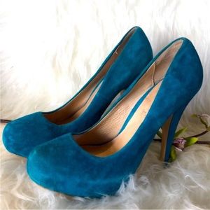 Aldo Teal Faux Suede Heel